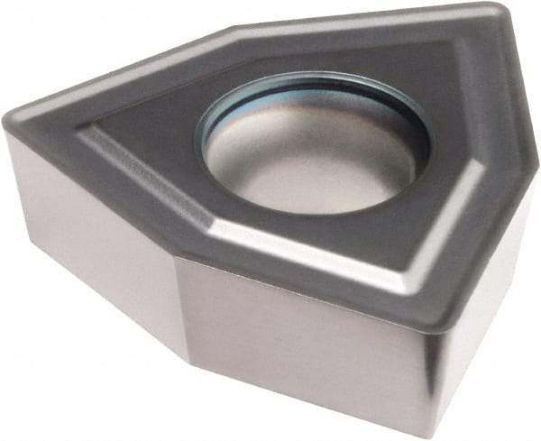 Kennametal - DFT05T308 HP Grade KCU40 Carbide Indexable Drill Insert - TiN/TiAlN Finish, Trigon, 8mm Inscribed Circle - Eagle Tool & Supply