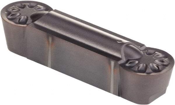 Kennametal - 0800R GUP Grade KCU25, 8mm Cutting Width Carbide Grooving Insert - Neutral, 4mm Corner Radius, AlTiN Finish - Eagle Tool & Supply