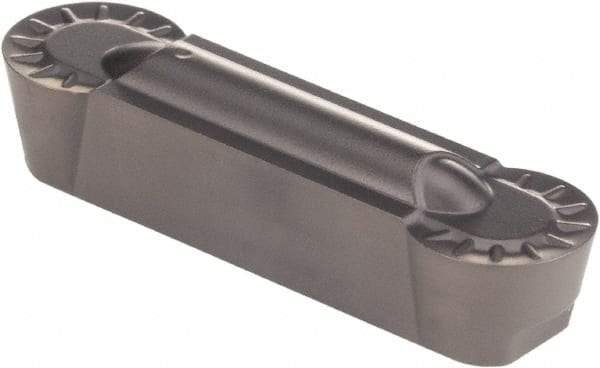 Kennametal - 0805G GMN Grade KCP25, 8.05mm Cutting Width Carbide Grooving Insert - 6.5mm Max Depth of Cut, Neutral, 4.03mm Corner Radius, TiCN/Al2O3 Finish - Eagle Tool & Supply