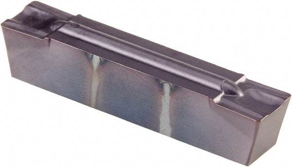 Kennametal - 0505G GMP Grade KCU25, 5.05mm Cutting Width Carbide Grooving Insert - 4.19mm Max Depth of Cut, Neutral, 0.41mm Corner Radius, AlTiN Finish - Eagle Tool & Supply