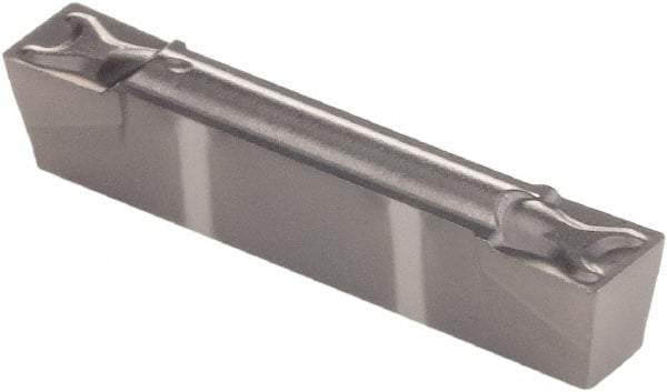 Kennametal - 125G GMN Grade KCU10, 3.18mm Cutting Width Carbide Grooving Insert - 3.4mm Max Depth of Cut, Neutral, 0.2mm Corner Radius, AlTiN Finish - Eagle Tool & Supply