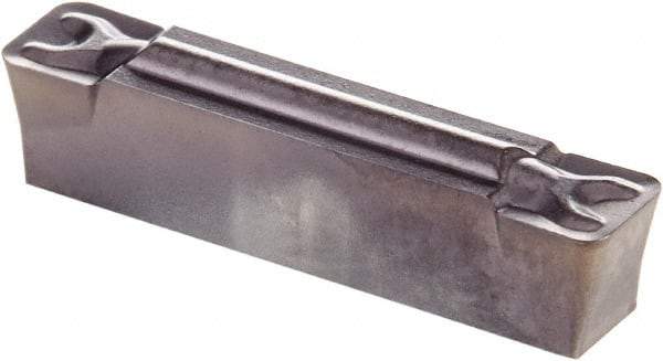 Kennametal - 0405G GMN Grade KCU10, 4.05mm Cutting Width Carbide Grooving Insert - 3.51mm Max Depth of Cut, Neutral, 0.79mm Corner Radius, AlTiN Finish - Eagle Tool & Supply