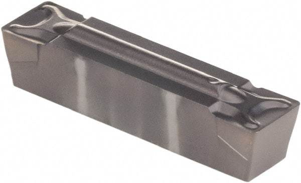 Kennametal - 187G GMN Grade KCU10, 4.76mm Cutting Width Carbide Grooving Insert - 3.51mm Max Depth of Cut, Neutral, 0.41mm Corner Radius, AlTiN Finish - Eagle Tool & Supply