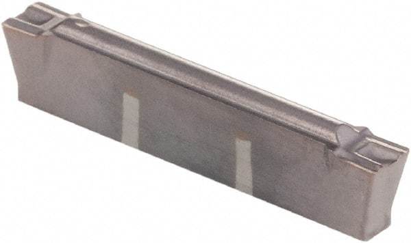 Kennametal - A4C0405 CF KCU25 Grade, 0.1594" Cutting Width, Carbide Cutoff Insert - 6° Left Hand Lead Angle, 0.008" Cnr Rad, AlTiN Coated, Double End - Eagle Tool & Supply