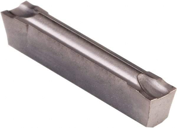Kennametal - A4C0305 CF KCU25 Grade, 0.12" Cutting Width, Carbide Cutoff Insert - 6° Left Hand Lead Angle, 0.008" Cnr Rad, AlTiN Coated, Double End - Eagle Tool & Supply