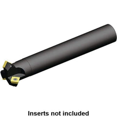 Kennametal - 45° Lead Angle, 49mm Max Cut Diam, 32mm Min Cut Diam, 9mm Max Depth of Cut, Indexable Chamfer and Angle End Mill - 3 Inserts, SP.. 1204.. Insert Style, 200mm Overall Length, Straight Shank - Eagle Tool & Supply