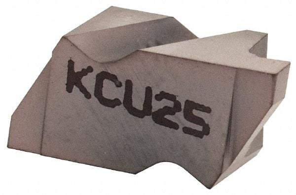 Kennametal - 2058NG Grade KCU25, 1.47mm Cutting Width Carbide Grooving Insert - 1.27mm Max Depth of Cut, Left Hand, 0.19mm Corner Radius, AlTiN Finish - Eagle Tool & Supply