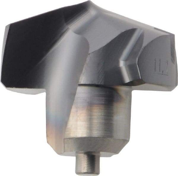 Kennametal - Series KenTIP, 11.2mm Diam Grade KCP15 140° Replaceable Drill Tip - Carbide, AlTiN Finish, L Seat Size - Eagle Tool & Supply