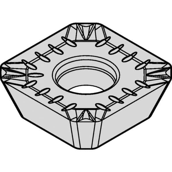 Kennametal - SEKT443 GP2 Grade KCPM40 Carbide Milling Insert - AlCrTiN Finish, 3/16" Thick, 14mm Inscribed Circle, 1mm Corner Radius - Eagle Tool & Supply
