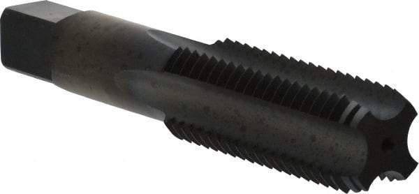 Kennametal - 1-8 UNC 2B 4 Flute Oxide Finish High Speed Steel Straight Flute Standard Hand Tap - Bottoming, Right Hand Thread, 5-1/8" OAL, 63.5mm Thread Length, H4 Limit, Oversize - Eagle Tool & Supply