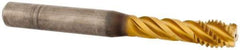 Kennametal - M10x1.50 Metric 4 Flute 6HX Modified Bottoming Spiral Flute Tap - Solid Carbide, TiAlN Finish, 90mm OAL, Right Hand Flute, Right Hand Thread, Series T331 - Eagle Tool & Supply