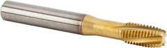 Kennametal - M12x1.75 Metric 4 Flute 6HX Plug Spiral Flute Tap - Solid Carbide, TiAlN Finish, 100mm OAL, Left Hand Flute, Right Hand Thread, Series T320 - Eagle Tool & Supply