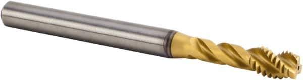 Kennametal - M6x1.00 Metric 3 Flute 6HX Modified Bottoming Spiral Flute Tap - Solid Carbide, TiAlN Finish, 70mm OAL, Right Hand Flute, Right Hand Thread, Series T331 - Eagle Tool & Supply