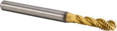 Kennametal - M6x1.00 Metric 3 Flute 6HX Modified Bottoming Spiral Flute Tap - Solid Carbide, TiAlN Finish, 70mm OAL, Right Hand Flute, Right Hand Thread, Series T331 - Eagle Tool & Supply