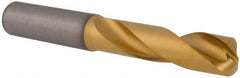 Kennametal - 15.1mm 140° Spiral Flute Solid Carbide Screw Machine Drill Bit - Multilayer TiAlN Finish, Right Hand Cut, 65mm Flute Length, 115mm OAL, Standard Point, Straight Shank - Eagle Tool & Supply