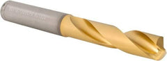 Kennametal - 29/64" 140° Spiral Flute Solid Carbide Screw Machine Drill Bit - Multilayer TiAlN Finish, Right Hand Cut, 55mm Flute Length, 102mm OAL, Standard Point, Straight Shank - Eagle Tool & Supply