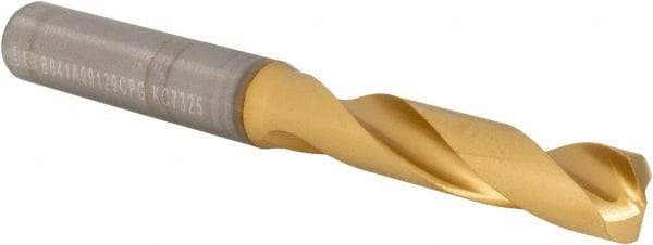 Kennametal - 23/64" 140° Spiral Flute Solid Carbide Screw Machine Drill Bit - Multilayer TiAlN Finish, Right Hand Cut, 47mm Flute Length, 89mm OAL, Standard Point, Straight Shank - Eagle Tool & Supply