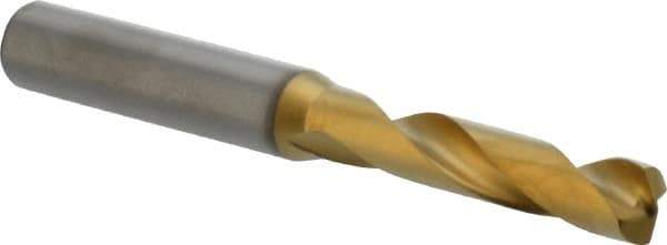 Kennametal - 8.4mm 140° Spiral Flute Solid Carbide Screw Machine Drill Bit - Multilayer TiAlN Finish, Right Hand Cut, 47mm Flute Length, 89mm OAL, Standard Point, Straight Shank - Eagle Tool & Supply