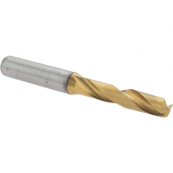 Kennametal - 8.2mm 140° Spiral Flute Solid Carbide Screw Machine Drill Bit - Eagle Tool & Supply