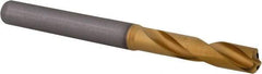 Kennametal - 7/32" 140° Spiral Flute Solid Carbide Screw Machine Drill Bit - Multilayer TiAlN Finish, Right Hand Cut, 28mm Flute Length, 66mm OAL, Standard Point, Straight Shank, Through Coolant - Eagle Tool & Supply