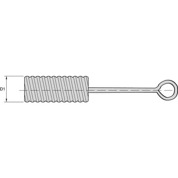 Kennametal - 1/2" Diam Nylon Spiral Brush - Single Spiral, 1/2" Filament Diam - Eagle Tool & Supply