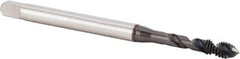 Kennametal - M4x0.70 Metric 2 Flute 6H Plug Spiral Flute Tap - High Speed Steel, Diamond-Like Carbon (DLC) Finish, 63mm OAL, Right Hand Flute, Right Hand Thread, Series T680 - Eagle Tool & Supply