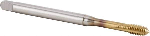 Kennametal - M3x0.50 Metric Coarse 6HX Modified Bottoming Thread Forming Tap - Powdered Metal High Speed Steel, TiN Finish, 56mm OAL, 6mm Thread Length, Right Hand Thread, Series T622 - Eagle Tool & Supply