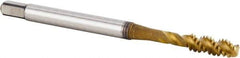 Kennametal - #8-32 UNC 3 Flute 3BX Modified Bottoming Spiral Flute Tap - Powdered Metal, TiCN/TiN Finish, 53.85mm OAL, Right Hand Flute, Right Hand Thread, Series T630 - Exact Industrial Supply