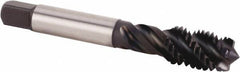 Kennametal - M14x2.00 Metric 5 Flute 6HX Modified Bottoming Spiral Flute Tap - Powdered Metal, TiN/CrC/C Finish, 91.19mm OAL, Right Hand Flute, Right Hand Thread, Series T630 - Eagle Tool & Supply