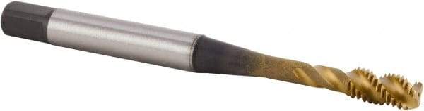Kennametal - M5x0.80 Metric 3 Flute 6HX Bottoming Spiral Flute Tap - Powdered Metal, TiN Finish, 70mm OAL, Right Hand Flute, Right Hand Thread, Series T633 - Exact Industrial Supply