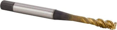 Kennametal - M5x0.80 Metric 3 Flute 6HX Bottoming Spiral Flute Tap - Powdered Metal, TiN Finish, 70mm OAL, Right Hand Flute, Right Hand Thread, Series T633 - Exact Industrial Supply
