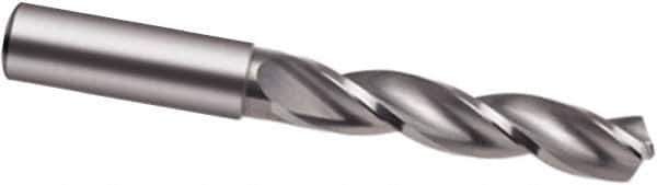 Guhring - 8.1mm 130° Solid Carbide Jobber Drill - Bright Finish, Right Hand Cut, Spiral Flute, 103mm OAL, Special Type Point - Eagle Tool & Supply