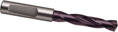 Guhring - 9.2mm 140° Spiral Flute Solid Carbide Screw Machine Drill Bit - FIREX Finish, Right Hand Cut, 47mm Flute Length, 89mm OAL, SU Point, Whistle Notch Shank, Through Coolant - Eagle Tool & Supply