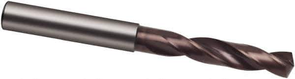 Guhring - 4.65mm 140° Spiral Flute Solid Carbide Screw Machine Drill Bit - nano-Si Finish, Right Hand Cut, 24mm Flute Length, 66mm OAL, HF Point, Straight Shank - Eagle Tool & Supply