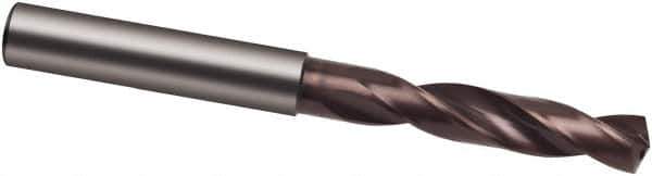 Guhring - 13.7mm 140° Spiral Flute Solid Carbide Screw Machine Drill Bit - nano-Si Finish, Right Hand Cut, 60mm Flute Length, 107mm OAL, HF Point, Straight Shank, Through Coolant - Eagle Tool & Supply