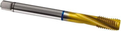 Guhring - M20x2.50 Metric 4 Flute 6H Modified Bottoming Spiral Flute Tap - Cobalt, TiN Finish, 140mm OAL, Right Hand Flute, Right Hand Thread, D6/D7, Series 2895 - Eagle Tool & Supply