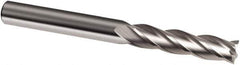 Guhring - 3/8", 1-5/8" LOC, 3/8" Shank Diam, 4" OAL, 4 Flute, Solid Carbide Square End Mill - Single End, Uncoated, Spiral Flute, 30° Helix, Right Hand Cut, Right Hand Flute, Series 3151 - Eagle Tool & Supply