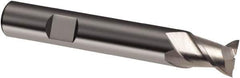Guhring - 14mm, 14mm LOC, 14mm Shank Diam, 75mm OAL, 2 Flute, Solid Carbide Square End Mill - Single End, Uncoated, Spiral Flute, 45° Helix, Right Hand Cut, Right Hand Flute, Series 3126 - Eagle Tool & Supply