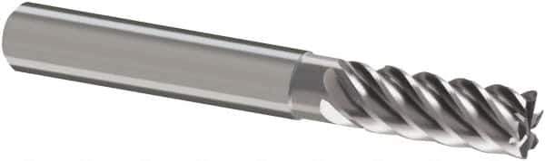 Guhring - 12mm, 26mm LOC, 12mm Shank Diam, 83mm OAL, 6 Flute, Solid Carbide Square End Mill - Single End, Uncoated, Spiral Flute, 45° Helix, Right Hand Cut, Right Hand Flute, Series 3112 - Eagle Tool & Supply