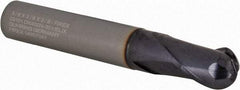Guhring - 3/8" Diam, 3/8" LOC, 2 Flute Solid Carbide Ball End Mill - FIREX Finish, Single End, 2-1/2" OAL, 3/8" Shank Diam - Eagle Tool & Supply