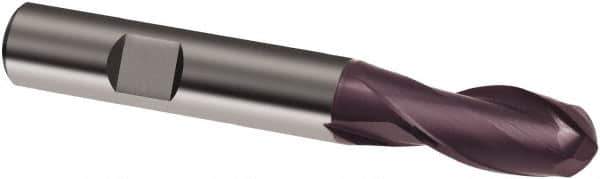 Guhring - 4mm, 8mm LOC, 6mm Shank Diam, 57mm OAL, 2 Flute, Solid Carbide Square End Mill - Single End, FIREX Finish, Spiral Flute, 30° Helix, Right Hand Cut, Right Hand Flute, Series 3049 - Eagle Tool & Supply