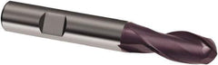 Guhring - 4mm, 8mm LOC, 6mm Shank Diam, 57mm OAL, 2 Flute, Solid Carbide Square End Mill - Single End, FIREX Finish, Spiral Flute, 30° Helix, Right Hand Cut, Right Hand Flute, Series 3049 - Eagle Tool & Supply