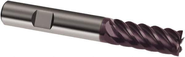 Guhring - 14mm, 26mm LOC, 14mm Shank Diam, 83mm OAL, 6 Flute, Solid Carbide Square End Mill - Single End, FIREX Finish, Spiral Flute, 45° Helix, Right Hand Cut, Right Hand Flute, Series 3047 - Eagle Tool & Supply