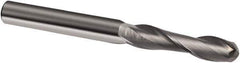 Guhring - 3mm, 20mm LOC, 3mm Shank Diam, 75mm OAL, 2 Flute, Solid Carbide Square End Mill - Single End, Uncoated, Spiral Flute, 30° Helix, Right Hand Cut, Right Hand Flute, Series 3014 - Eagle Tool & Supply