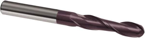 Guhring - 10mm, 40mm LOC, 10mm Shank Diam, 100mm OAL, 2 Flute, Solid Carbide Square End Mill - Single End, FIREX Finish, Spiral Flute, 30° Helix, Right Hand Cut, Right Hand Flute, Series 3030 - Eagle Tool & Supply