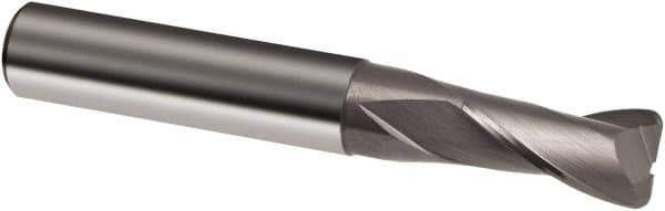 Guhring - 6mm, 10mm LOC, 6mm Shank Diam, 57mm OAL, 2 Flute, Solid Carbide Square End Mill - Single End, Uncoated, Spiral Flute, 30° Helix, Right Hand Cut, Right Hand Flute, Series 3106 - Eagle Tool & Supply
