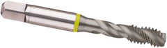 Guhring - #8-36 UNF 3 Flute 2B Modified Bottoming Spiral Flute Tap - Cobalt, MolyGlide Finish, 2.13" OAL, Right Hand Flute, Right Hand Thread, H2/H3, Series 3965 - Exact Industrial Supply