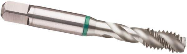 Guhring - 1-8 UNC 4 Flute 2B Modified Bottoming Spiral Flute Tap - Cobalt, Bright Finish, 5.13" OAL, Right Hand Flute, Right Hand Thread, H6/H7, Series 3919 - Eagle Tool & Supply
