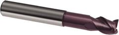 Guhring - 12mm, 12mm LOC, 12mm Shank Diam, 83mm OAL, 3 Flute, Solid Carbide Square End Mill - Single End, FIREX Finish, Spiral Flute, 41/43/45° Helix, Centercutting, Right Hand Cut, Right Hand Flute, Series 3893 - Eagle Tool & Supply