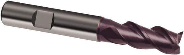 Guhring - 10mm, 22mm LOC, 10mm Shank Diam, 72mm OAL, 3 Flute, Solid Carbide Square End Mill - Single End, FIREX Finish, Spiral Flute, 41/43/45° Helix, Centercutting, Right Hand Cut, Right Hand Flute, Series 3892 - Eagle Tool & Supply
